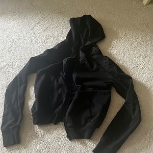 black zip up sweatshirt